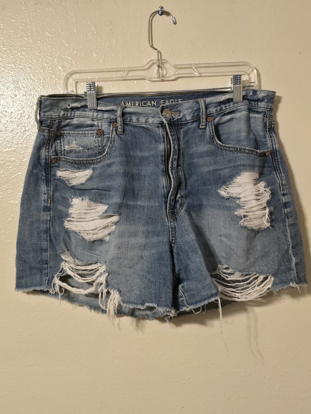 American Eagle 90s Boyfriend Distressed Denim Shorts Size 12